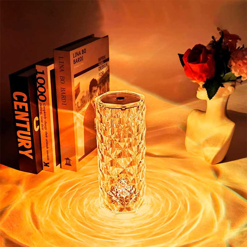 Luxuosa Luminária Com Projeção 3D De Rosa Touch