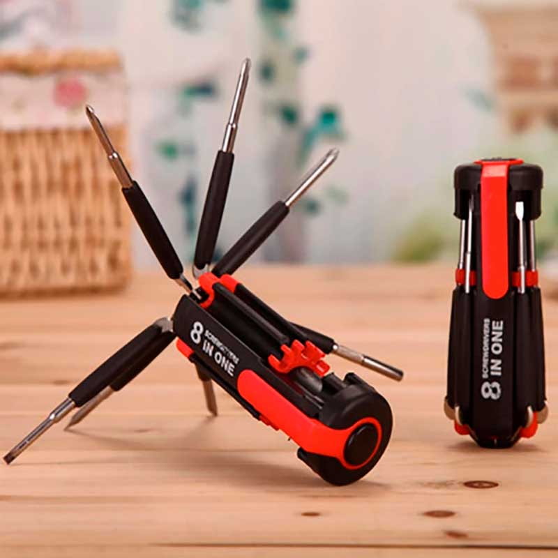 ScrewPro - Ferramenta 8 em 1 Com Iluminação e Lanterna Substitua Todas Suas Chaves Por Uma